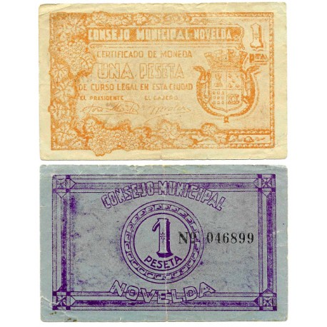 Novelda. Sin Fecha. 1 Peseta (MBC-) Leves roturas en márgenes