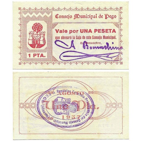 Pego. 1937. 1 Peseta (SC)