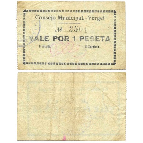 Vergel. Sin Fecha. 1 Peseta (MBC-)