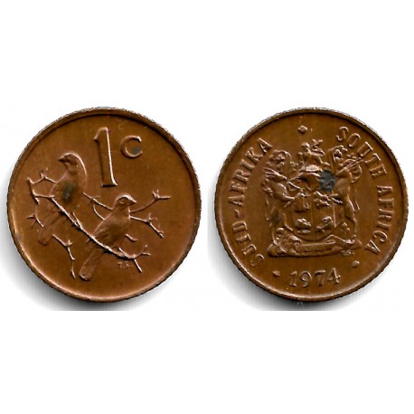 (82) Sudáfrica. 1974. 1 Cent (EBC) Manchas