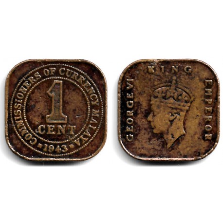 (6) Malaya. 1943. 1 Cent (MBC)