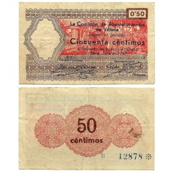 Villena. 1937. 50 Céntimos (MBC+)