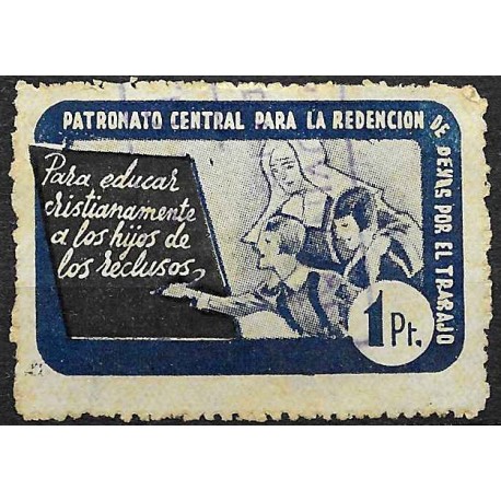 Viñeta. Patronato Central para la Redención de Penas por el Trabajo. 1 Peseta (Usado)