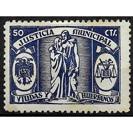 Viñeta. Justicia Municipal. Viudas y Huérfanos. 50 Céntimos (Usado)