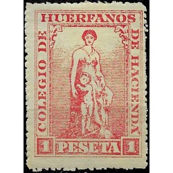 Colegio de Huérfanos de Hacienda. 1 Peseta (Nuevo, con señal de fijasellos)