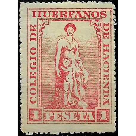 Colegio de Huérfanos de Hacienda. 1 Peseta (Nuevo, con señal de fijasellos)