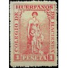 Colegio de Huérfanos de Hacienda. 1 Peseta (Nuevo, con señal de fijasellos)