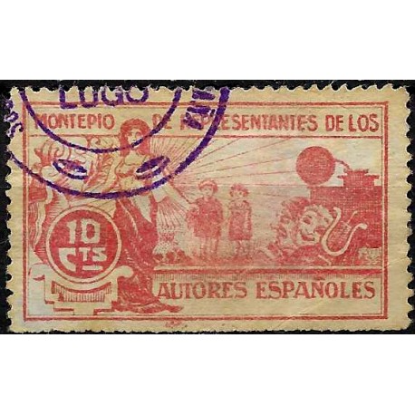 Viñeta. Montepío de Representantes de los Autores Españoles. 10 Céntimos (Usado)