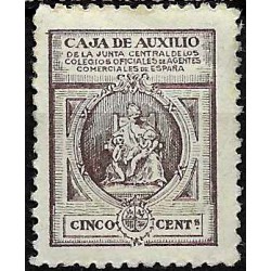 Caja de Auxilio de la Junta Central de los Colegios Oficiales de Agentes Comerciales. 5 Céntimos (Nuevo, sin goma)