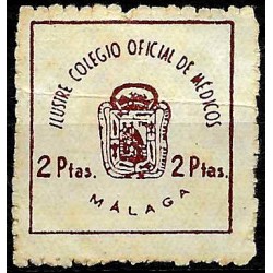 Viñeta. Ilustre Colegio Oficial de Médicos. Málaga. 2 Pesetas (Usado)