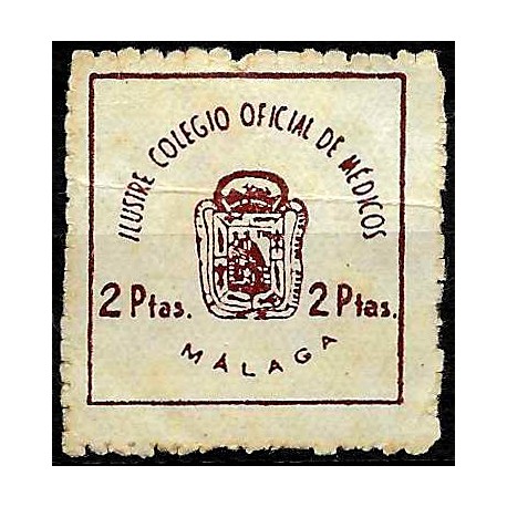 Viñeta. Ilustre Colegio Oficial de Médicos. Málaga. 2 Pesetas (Usado)