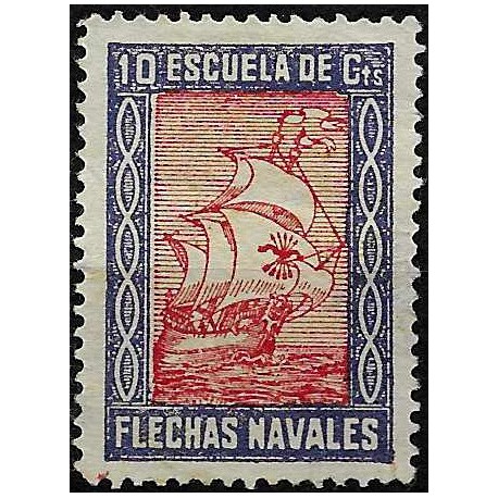 Viñeta. Escuela de Flechas Navales. 10 Céntimos (Nuevo, sin goma)