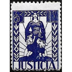 Viñeta. Justicia. 5 Céntimos (Nuevo, con señal de fijasellos)
