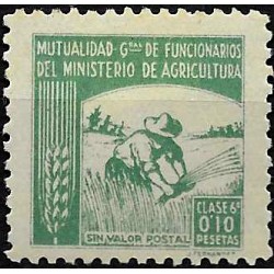 Viñeta. Mutualidad Gral. de Funcionarios del Ministerio de Agricultura. 0,10 Pesetas (Nuevo, con señal de fijasellos)