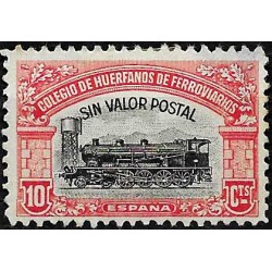 Viñeta. Colegio de Huérfanos Ferroviarios. 10 Céntimos (Usado)