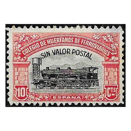Viñeta. Colegio de Huérfanos Ferroviarios. 10 Céntimos (Usado)