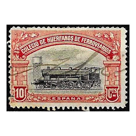 Viñeta. Colegio de Huérfanos Ferroviarios. 10 Céntimos (Usado)
