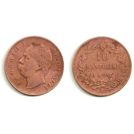 (27.1) Italia. 1893(R). 10 Centesimi (BC)