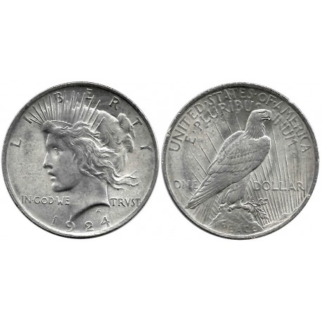 (150) Estados Unidos de América. 1924. 1 Dollar (EBC-/EBC) (Plata)