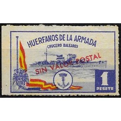 Viñeta. Huérfanos de la Armada. Crucero Baleares. 1 Peseta (Nuevo, con señal de fijasellos y sin goma)