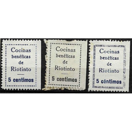 Viñetas. Cocinas Benéficas de Ríotinto. 5 Céntimos (Nuevos, con señal de fijasellos)