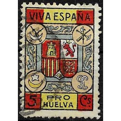 Viñeta. Pro Huelva. Viva España. 5 Céntimos (Usado)