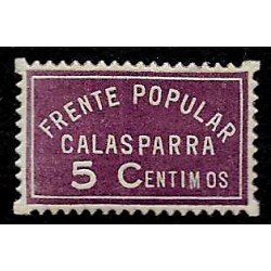 Viñeta. Frente Popular. Calasparra. 5 Céntimos (Nuevo, con señal de fijasellos)