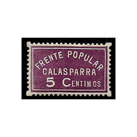 Viñeta. Frente Popular. Calasparra. 5 Céntimos (Nuevo, con señal de fijasellos)