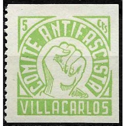 Viñeta. Comité Antifascista. Villacarlos. 5 Céntimos (Nuevo, con señal de fijasellos)