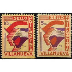 Viñeta. Sello Antifascista. Villanueva. 10 Céntimos (Nuevo, con señal de fijasellos)