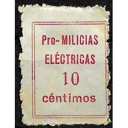 Viñeta. Pro Milicias. Eléctricas. 10 Céntimos (Nuevo, con señal de fijasellos)