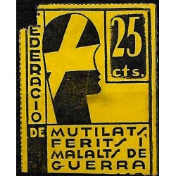 Viñeta. Federación de Mutilados, Heridos y Enfermos de Guerra (Usado y con rotura)