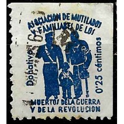 Viñeta. Ass. de Mutilados y Familiares de Muertes de la Guerra y la Revolución. 25 Céntimos (Usado)