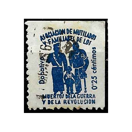 Viñeta. Ass. de Mutilados y Familiares de Muertes de la Guerra y la Revolución. 25 Céntimos (Usado)