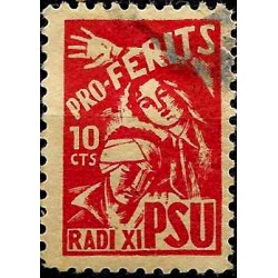Viñeta. Pro Heridos. RADI IX. PSU. 10 Céntimos (Usado)
