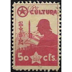 Viñeta. Pro Cultura. 43 División. 50 Céntimos (Nuevo, con señal de fijasellos)