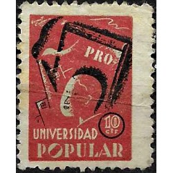 Viñeta. Universidad Popular. 10 Céntimos (Nuevo, con señal de fijasellos)