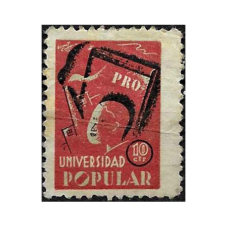 Viñeta. Universidad Popular. 10 Céntimos (Nuevo, con señal de fijasellos)