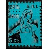 Viñeta. Hospital de Sangre. S.R.I. 5 Céntimos (Usado y recortado)