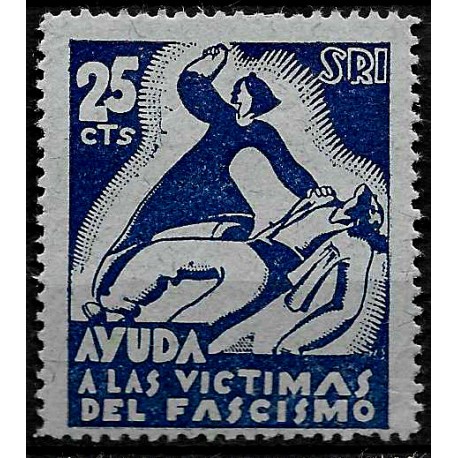 Viñeta. Ayudad a las Victimas del Fascismo (Nuevo, con señal de fijasellos)