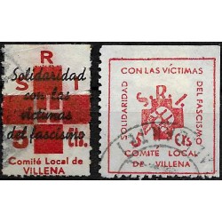 Viñetas. SRI. Comité Local de Villena. 5 y 5 Céntimos (Usados)