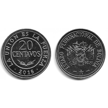 Bolivia. 2016. 20 Centavos (SC)