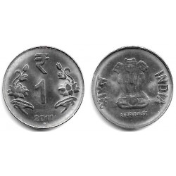 (394) India. 2011. 1 Rupee (EBC+)