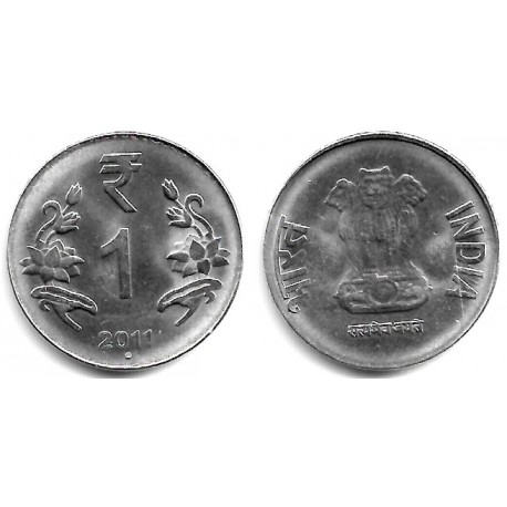 (394) India. 2011. 1 Rupee (EBC+)
