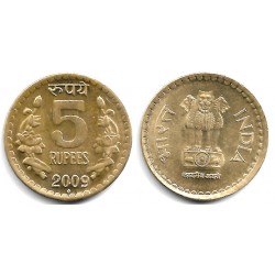 (373) India. 2009. 5 Rupees (EBC)