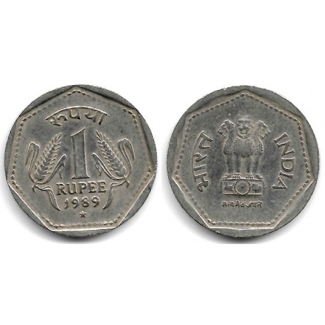 (79.1) India. 1989. 1 Rupee (BC+)