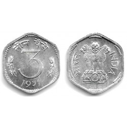 (14.2) India. 1971. 3 Paise (SC-)