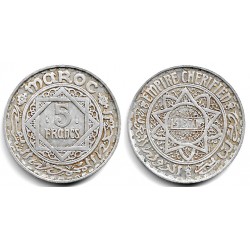(Y48) Marruecos. 1370AH. 5 Francs (MBC)