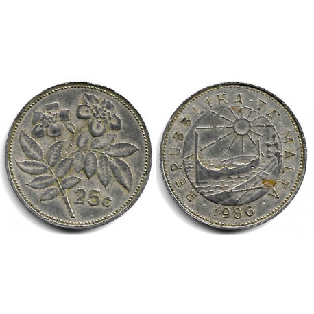 (80) Malta. 1986. 25 Cents (MBC-)