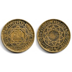 (Y51) Marruecos. 1371AH. 50 Francs (BC+)